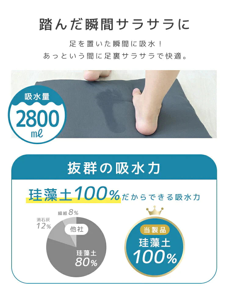 【大理石柄】珪藻土バスマット ソフト ノンアスベスト 割れない 洗える 大きい 防カビ 珪藻土 バスマット マット お風 足ふき 足拭き 吸水 速乾 水切り 吸水 消臭 抗菌 バス用品 おしゃれ かわいい 洗濯