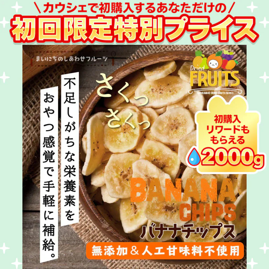 バナナチップス 400g 無添加 ココナッツオイル使用 [ 人工甘味料不使用 バナナ ドライフルーツ チップス おやつ おつまみ 大容量 美容 健康 ] K【ご新規さん限定商品】
