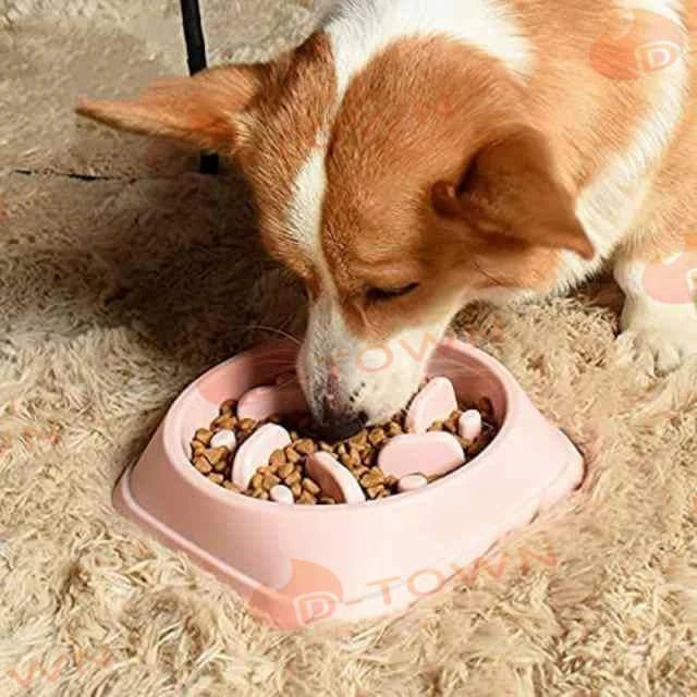 ペット食器 スローフード 猫 犬 フードボウル ペット早食い防止 飲み込み防止 健康志向 ペットフード ドッグフード キャットフード ペット用品 w493C(ブルー)