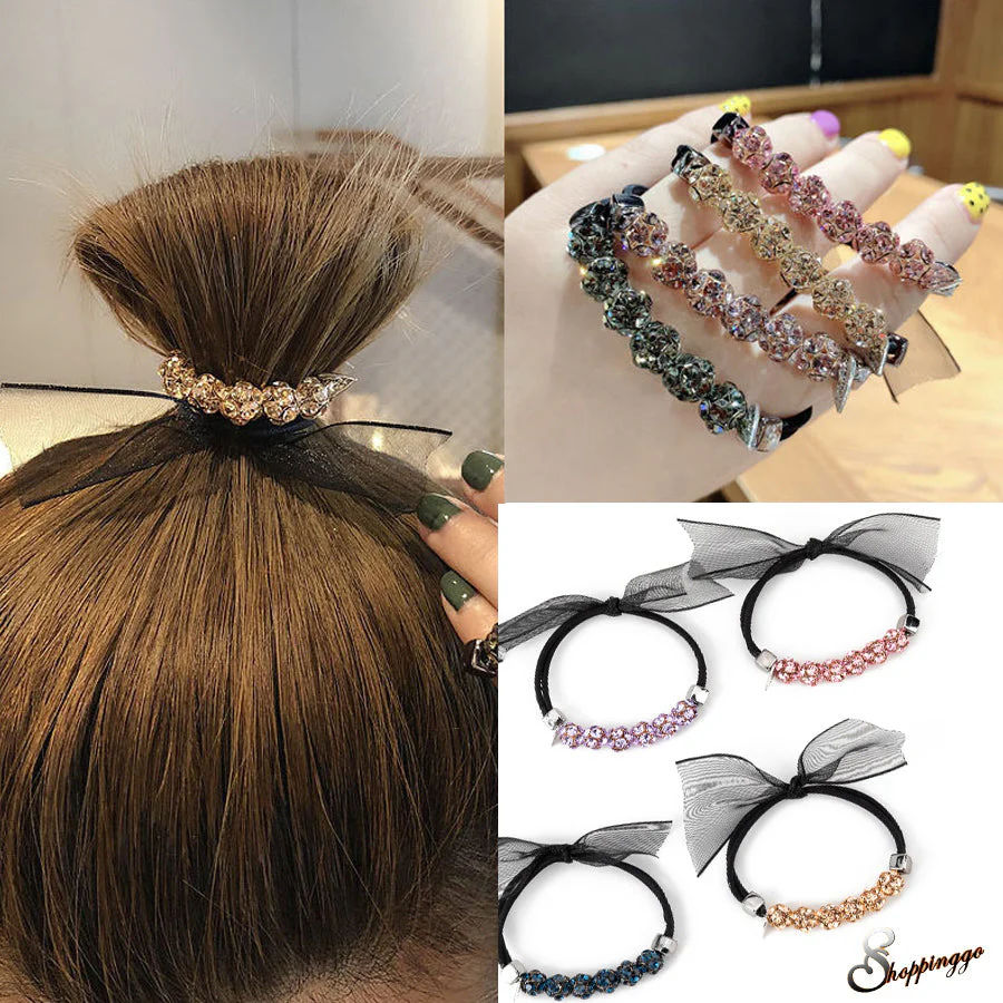 (キャメル)ヘアゴム 髪留め おしゃれ ヘアアクセサリー エレガント シンプル フェミニン ブラック 日常使い