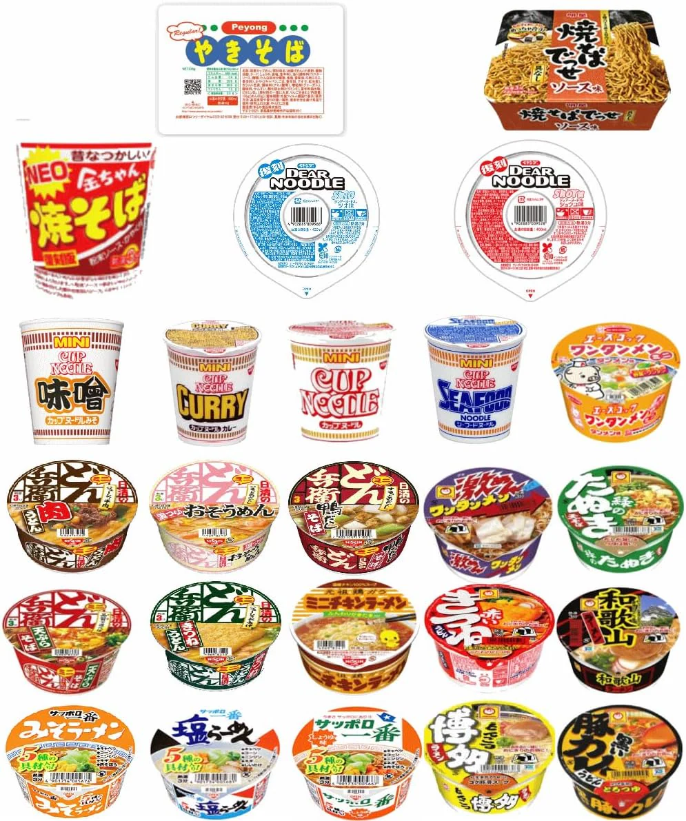コスパ満点の 四大メーカーミニカップ麺 VS ペヨングレギュラーサイズ 焼きそば 金ちゃんヤキソバ 至極の25種セット