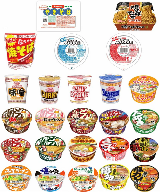 コスパ満点の 四大メーカーミニカップ麺 VS ペヨングレギュラーサイズ 焼きそば 金ちゃんヤキソバ 至極の25種セット