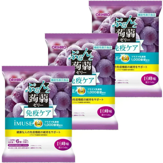 【3個セット】オリヒロ ぷるんと蒟蒻ゼリー パウチ プラズマ乳酸菌 巨峰味 20g*6個入 こんにゃくゼリー 蒟蒻ゼリー ゼリー (食品Z3)※