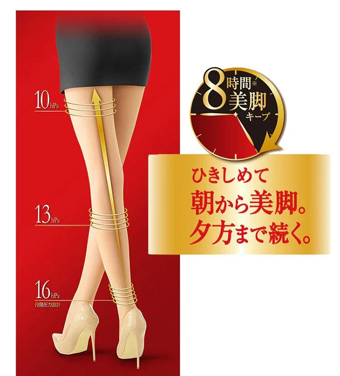スリムウォーク認定販売店【（2足セット）シェイプアンドキープ（ミディアム：MLサイズ）】ベージュ ストッキング Shape and Keep 着圧 美脚 ピップ