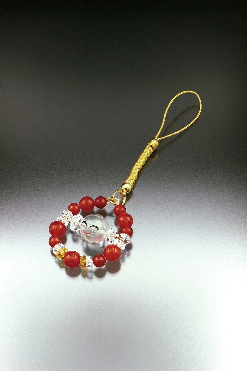 ネコポス 開運 パワーストーン ストラップフォルダー ギフト 携帯電話アクセサリー にこちゃん 笑福 パワーストーン笑福ストラップ