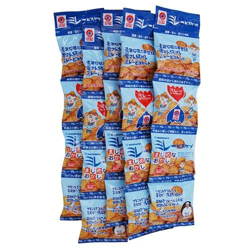 送料無料 野村 のむら 4連ミレービスケット 塩味 4連5個セット ギフト 人気のおやつ （北海道・沖縄の方は送料500円となります） 贈答 ご当地グルメ 野村煎豆加工店 おやつ ミレー 小袋菓子 野村のミレー お菓子 駄菓子 ミレービスケット 出来立て発送