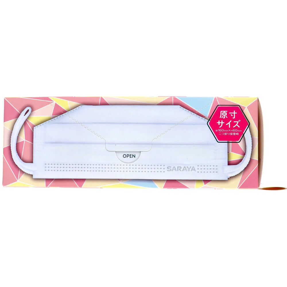 サラヤ 息がしやすい二つ折りマスク ORIORI オリオリ すこし小さめサイズ ホワイト 30枚入り X6箱