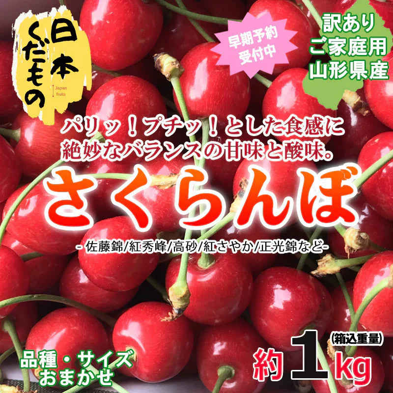 【7/3頃～7/20頃に発送予定】さくらんぼ 1kg 1980円 山形県産 品種おまかせ 訳あり 家庭用