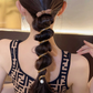 (ブラック)プリングヘアゴム くるくる ヘアアクセサリー ハート オシャレ 髪飾り ヘアゴム コイルポニー ワイヤーポニー まとめ髪