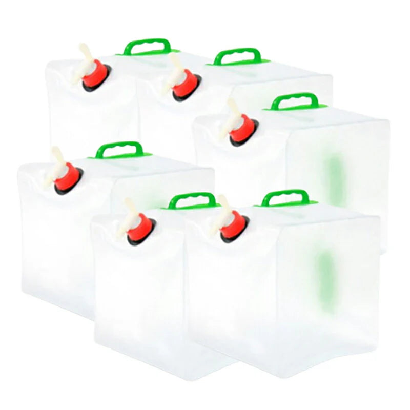 貯水タンク 15L  6個 ウォータータンク 折り畳み式 給水タンク 非常用 給水袋 大容量 10L 15L 20L 蛇口 持ち手 携帯 防災 断水 アウトドア イベント 便利 PVC 半透明