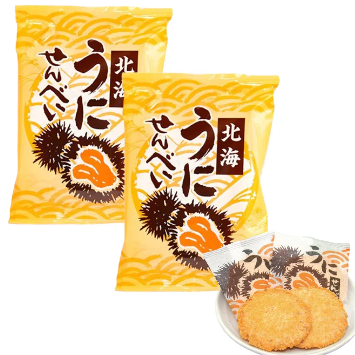【北海道限定】ムロタ 北海うにせんべい【1袋6枚(2枚入×3袋)×2袋】新千歳空港 お土産