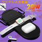 ワイヤレス充電器 20ｗ 3in1 充電器 ワイヤレスチャージ 最新版 Ｑi対応 ワイヤレス 安全 3台同時 充電 省スペース 超実用 超強力 w301A(ブラック)