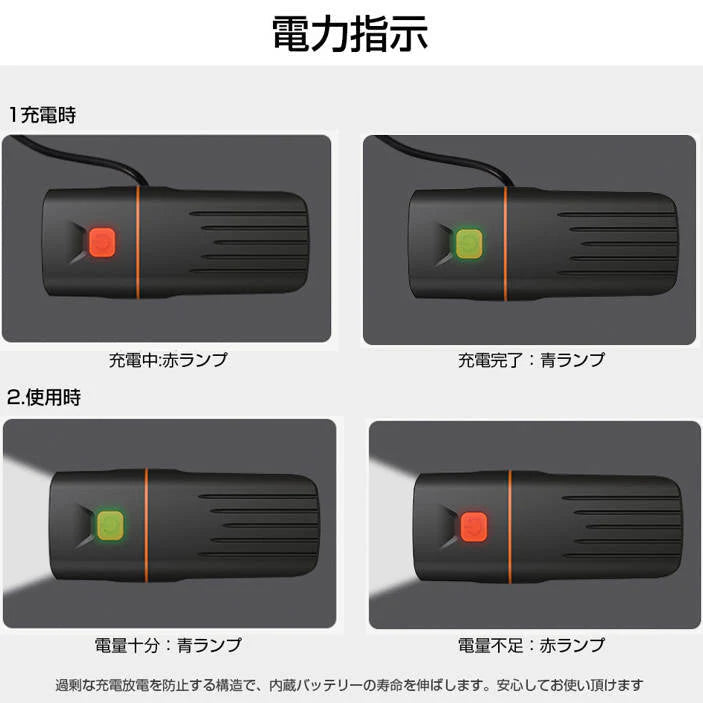 自転車ライト ヘッドライト LED 充電式 防水 明るい 最強 サイクルライト LED 懐中電灯 高輝度大容量 テールライト ハンドル取り付けホルダー付き 梅雨対策