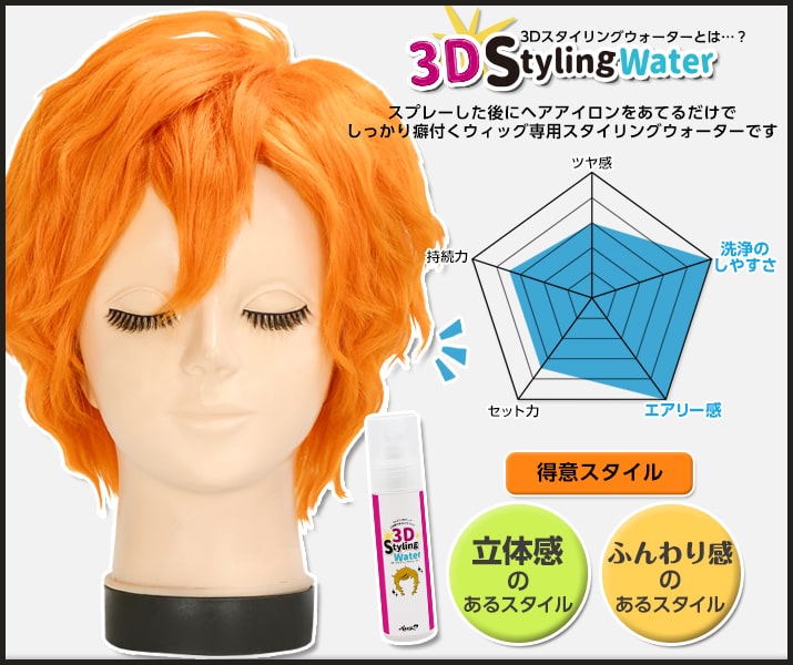 アシストウィッグ 3DスタイリングウォーターAS 【ビッグサイズ】 ウィッグセット コスプレ