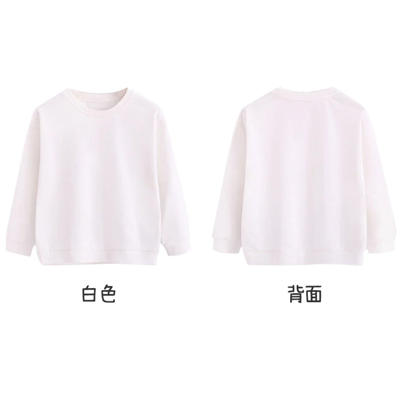 厚手 トレーナー 140cm 長袖 白色 綿82％ カッコいい 体育 体操服 子供 キッズ スウェット Tシャツ 通気 保温 吸汗 秋冬 プルオーバー 運動会 ユニフォーム ダンス