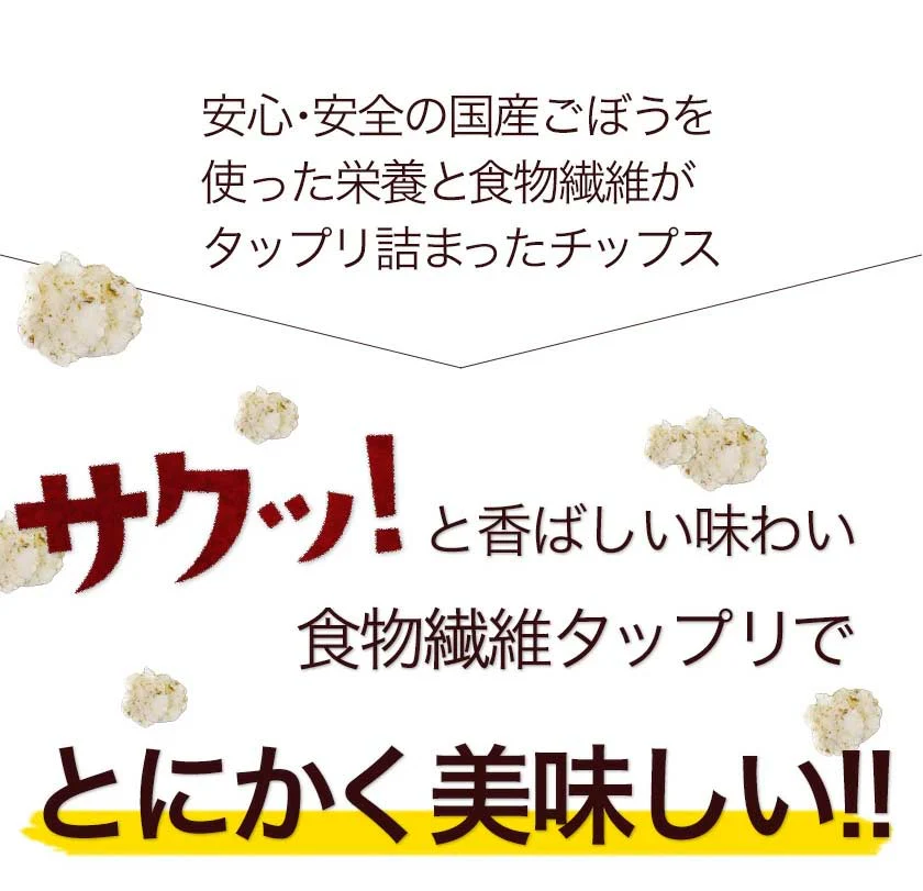 ごぼうチップス 200g(100g×2袋) 送料無料 おつまみ おやつ お菓子 国産 スナック 菓子 健康おやつ 食物繊維 食育 子供向け 野菜チップス　《7-14営業日以内に出荷予定(土日祝日除く)》