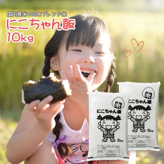 白米 10kg (5kg×2袋) にこちゃん飯 国内産 送料無料 米10キロ こめ コメ お米 お米10kg