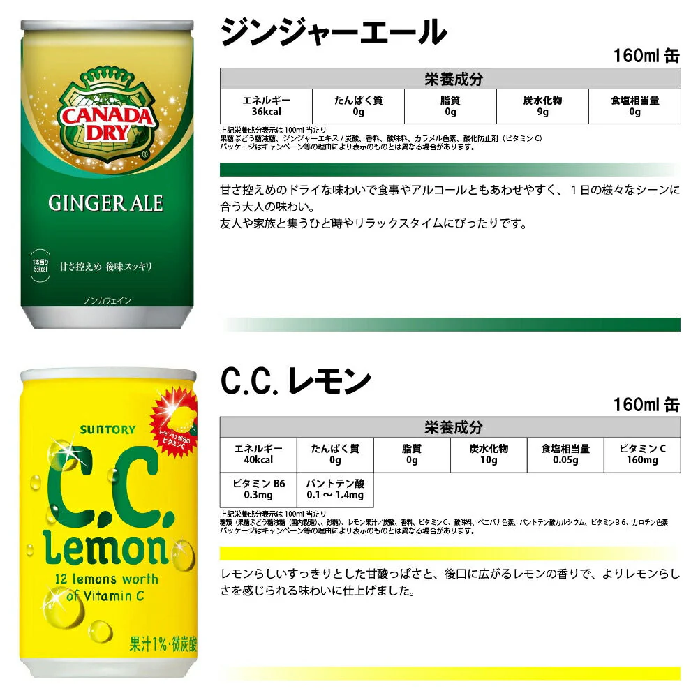 【 送料無料 】 炭酸飲料 缶ジュース ミニ缶 160ml 6種 C 計30本 詰め合わせ 飲み比べ アソート セット