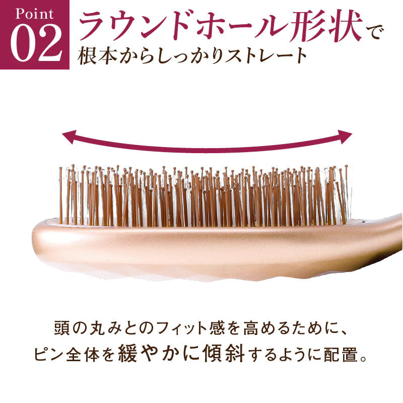 ISHA ロングヘアブラシ/ 超ロング 静電気除去 スカルプブラシ 頭皮マッサージ 四十・五十肩 楽々ブラッシング うるツヤ髪 縮れ毛 ラウンドホール お風呂でも