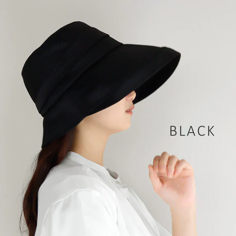 【フリー56-58.5cm-ブラック】【商品名：雑材ブリムアップハット】