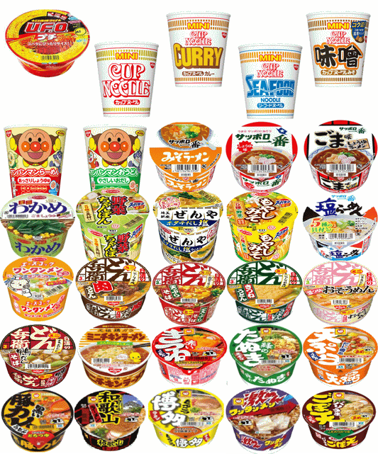 【フルモデルチェンジ】日清食品 東洋水産 サンヨー食品 エースコック 四大メーカー ミニサイズ カップ麺 24種セット