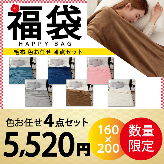 【ブランケット 福袋 色お任せ /4点セット /160×200cm】毛布 ブランケット 毛布カバー シングル 160×200cm 北欧 ひざ掛け 大判 軽量 暖かい もうふ フランネル 軽い おしゃれ かわいい 薄手 掛け毛布 膝かけ あったか 冬用 洗える 寝具　新発売 毛布 とろけるなめらかな肌触り♪ ハーフケット マイクロファイバー 毛布 オフィス 車中 スポーツ観戦 アウトドア 春夏秋冬 オールシーズン 送料無料