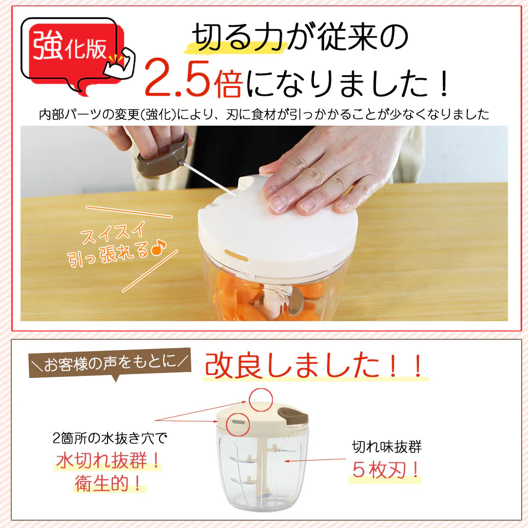 【強化版・レシピ付】 ふたも洗える ぶんぶんチョッパー5S 900ml 【ゲリラセール】