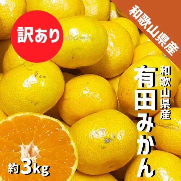 和歌山県産 有田みかん 訳あり 早生 約3kg (35玉前後) 有田産 みかん ゆら 田口 宮川 早生品種 ミカン ご家庭用