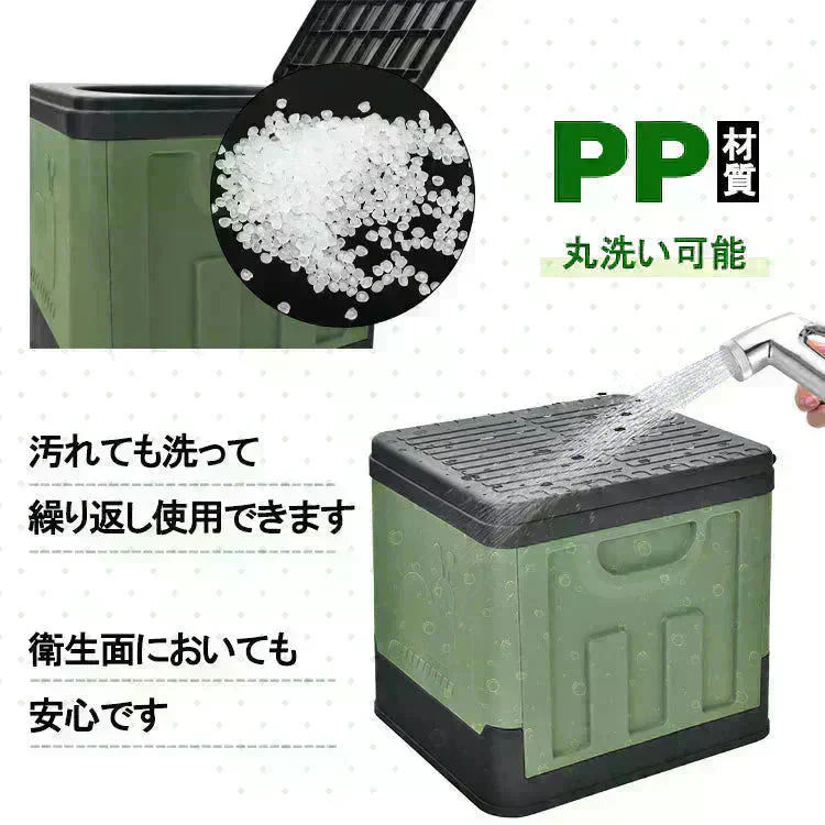 簡易トイレ 「グレー」 折りたたみ 携帯トイレ 蓋 防災 介護 敬老の日 非常用 ポータブル 車中泊 キャンプ アウトドア 登山 避難 仮設 椅子 野外 便器 凝固剤