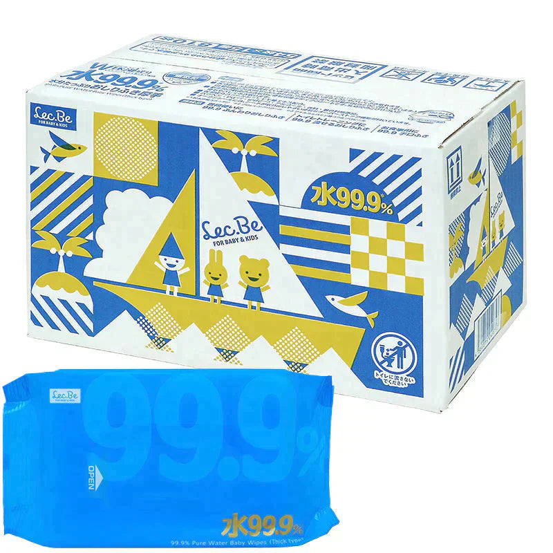 純水99.9% ベビー用 おしりふき 水分たっぷり 厚手タイプ 54枚×15個 (810枚)【限りなく水に近く肌にやさしい】日本製