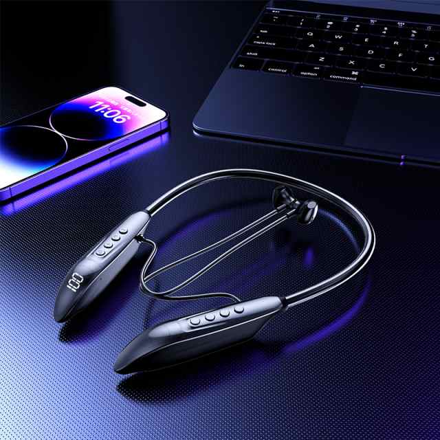 Bluetooth5.3イヤホン ステレオイヤホンヘッドセット 磁気 ネックバンドイヤホン 高品質 通話 軽量 IPX5完全防水 低音重視 Hi-Fi 高音質 スポーツ用ワイヤレス s076B(シルバー)