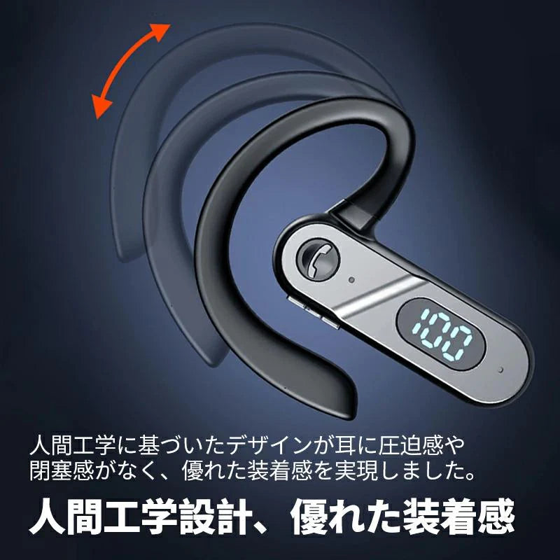 当日発送 Bluetooth5.2　ワイヤレスイヤホン 片耳右耳 超軽量 耳掛け型 イヤホン ハンズフリー通話 マイク内蔵 iPhone/Android適用