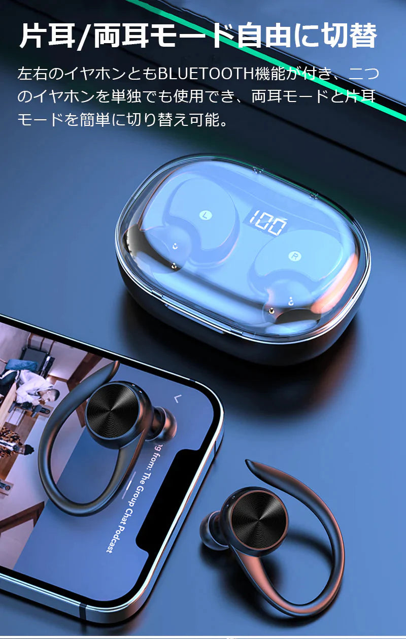 Bluetooth5.3 イヤホン 耳かけ式デザイン 健康で快適 耳に入らない 高清通話 LED表示 マイク 防水 防滴防汗 HiFi高音質 LED残電表示Bluetooth5.3 イヤホン 耳かけ式デザイン 健康で快適 耳に入らない 高清通話 LED表示 マイク 防水 防滴防汗 HiFi高音質 LED残電表示 w664D(ベージュ)