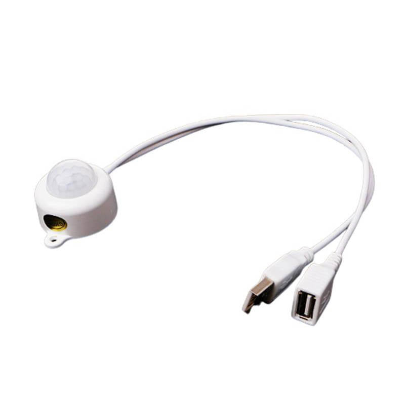 人感センサー USB ホワイト スイッチケーブル 電源 ライト 赤外線 自動オンオフ USB DC 照明 夜 足元 間接照明 LED テープライト クローゼット 廊下 階段 玄関 トイレ ベッド
