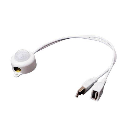 人感センサー USB ホワイト スイッチケーブル 電源 ライト 赤外線 自動オンオフ USB DC 照明 夜 足元 間接照明 LED テープライト クローゼット 廊下 階段 玄関 トイレ ベッド