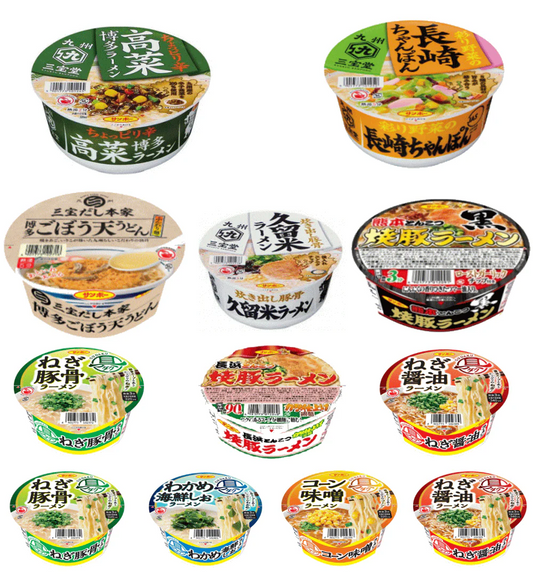 【カップ麺Re】サンポー食品  ご当地カップ麺 と具ダクシリーズ6個の12食セット 九州の味めぐり  関東圏送料無料
