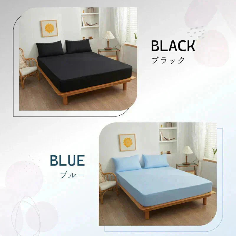 【ボックスシーツ福袋　色お任せ/2点セット/160×200cm】ボックスシーツ シングル ダブル セミダブル クイーン マットレスカバー ピーチスキン加工 抗菌 速乾 通気性 防ダニ 高級感 安眠 快眠 北欧 無地 ポリエステル