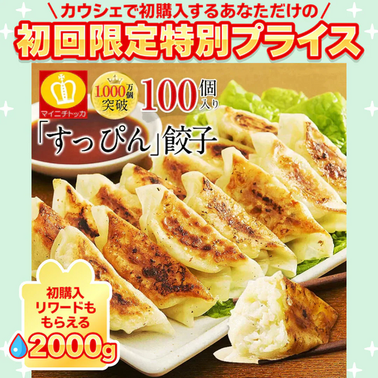 累計2000万個完売！奇跡の一粒すっぴん餃子100個 絶品タレ不要味付き【ご新規さん限定商品】