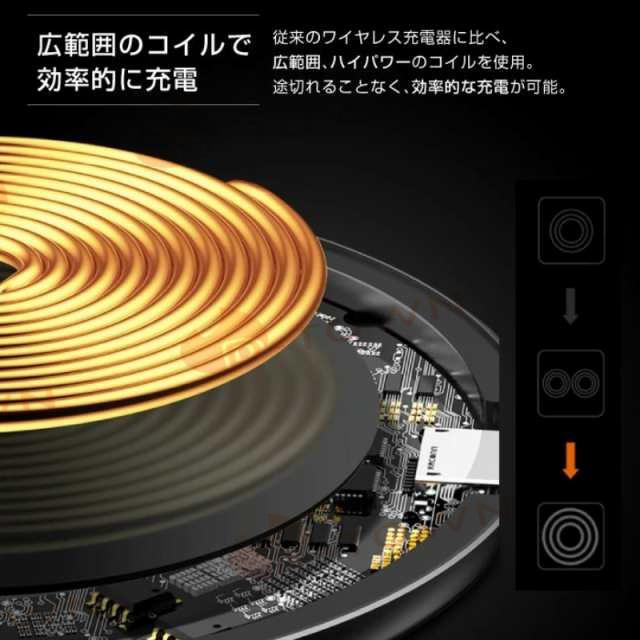 当日発送 ワイヤレス充電器 Qi認証 ガラス製 急速充電 薄型 充電 スマート かっこいい 柄 持ち運び便利 スケルトン Ｑi 超強力 新仕様 w303