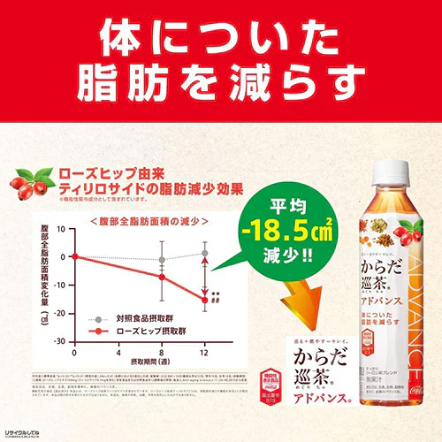 コカ・コーラ からだ巡茶(めぐりちゃ) Advance 410ml 24本 2箱（計48本）(機能性表示食品）特保 トクホ 健康茶 コカコーラ