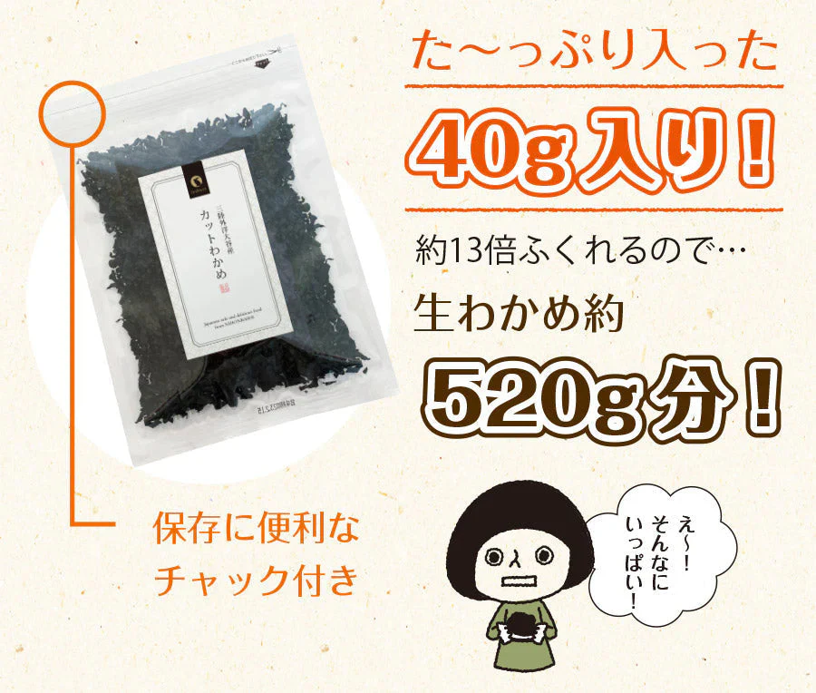 【2個セット】日本橋いなば園 三陸産カットわかめ 40g メール便送料無料