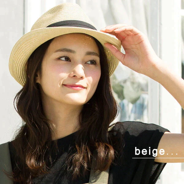 【フリー56-58.5cm-ベージュミックス】 【商品名：ミックスペーパーソフトHAT】