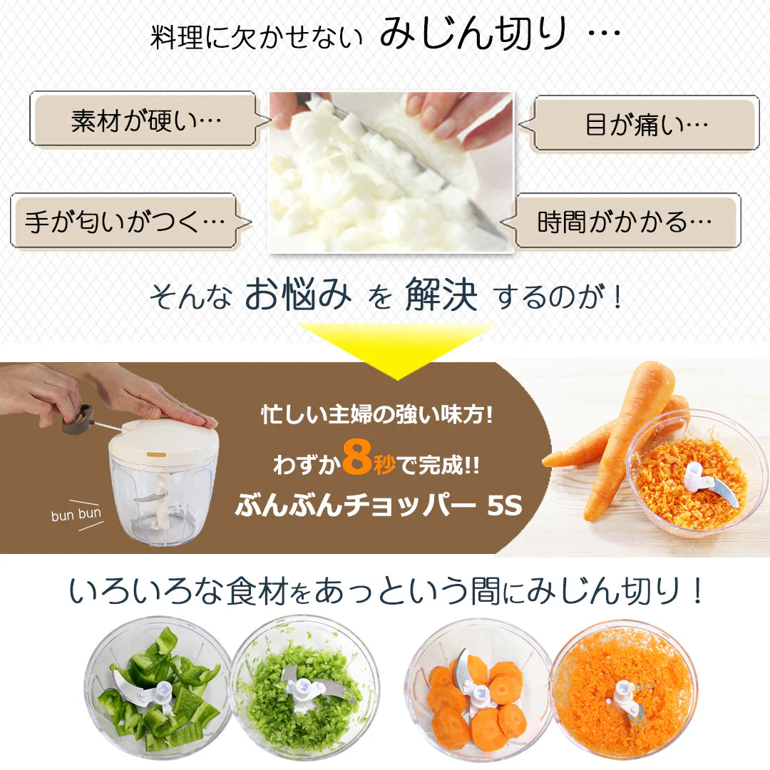 【強化版・レシピ付】 ふたも洗える ぶんぶんチョッパー5S 900ml 【ゲリラセール】