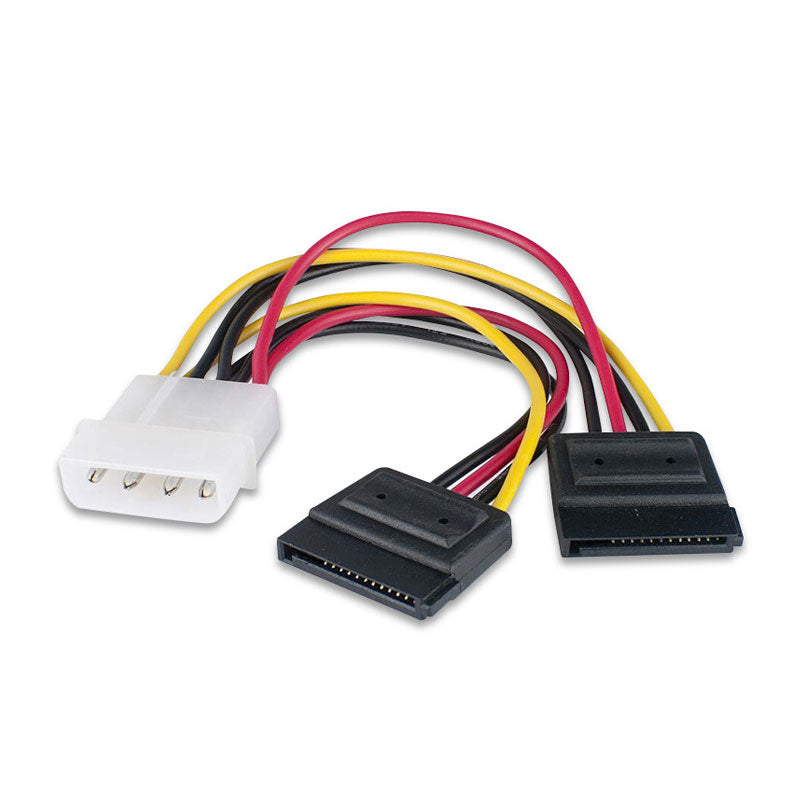 IDEオス SATAメス 電源ケーブル 2分岐 IDE4PINオス SATA12PINメス×2 コード ケーブル長15cm 4ピンide電源 12ピンSATA電源 全長20cm 自作PC ハードディスク