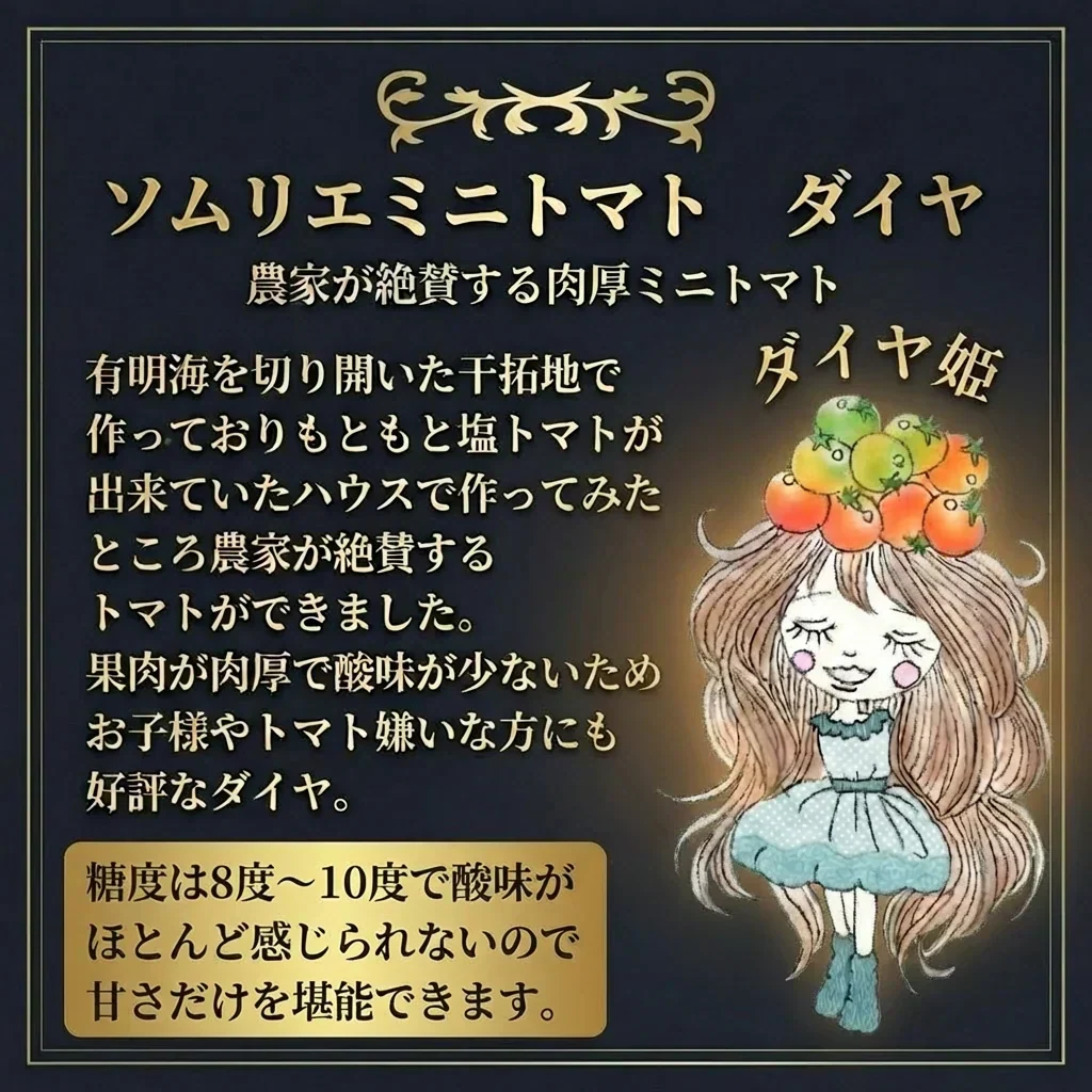 即日発送【特別栽培農産物】ソムリエミニトマト　ダイヤ　３００ｇ（補償100g込み）※補償分以上の不良は交換対応可能【カウシェファーム収穫対象商品】