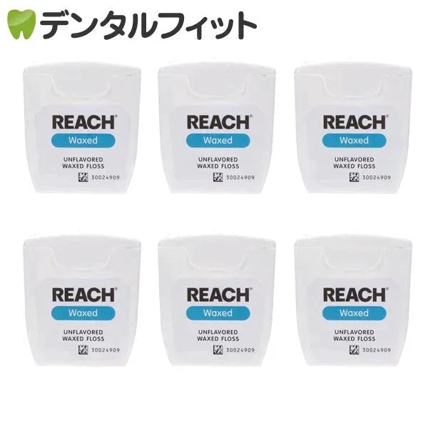 REACH リーチ／デンタルフロス 55ヤード(50.2ｍ)×6個入り ワックス・ノンフレーバー【メール便送料無料】