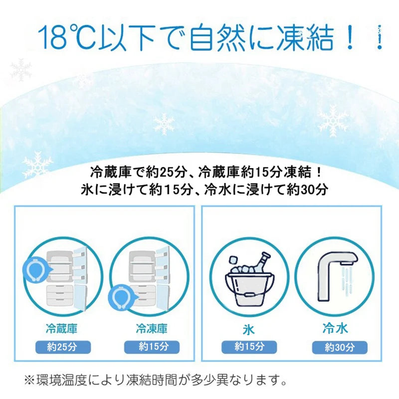 「数量限定 子供-ブルー 2個」 ネッククーラー 即冷却 クールリング アイスリング 子供 自然凍結 2個 スマートアイス ネックバンド 温度でひんやりキープ 繰り返し 暑さ対策 スマートアイス 冷却グッズ 首 冷却 電池なし【エコ得】