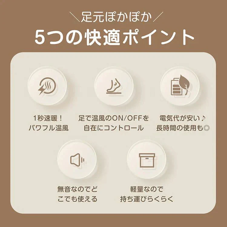 足元ヒーター フットヒーター 足元暖かグッズ 足元暖房 小型 静音 省エネ デスク下 パネルヒーター 足温器