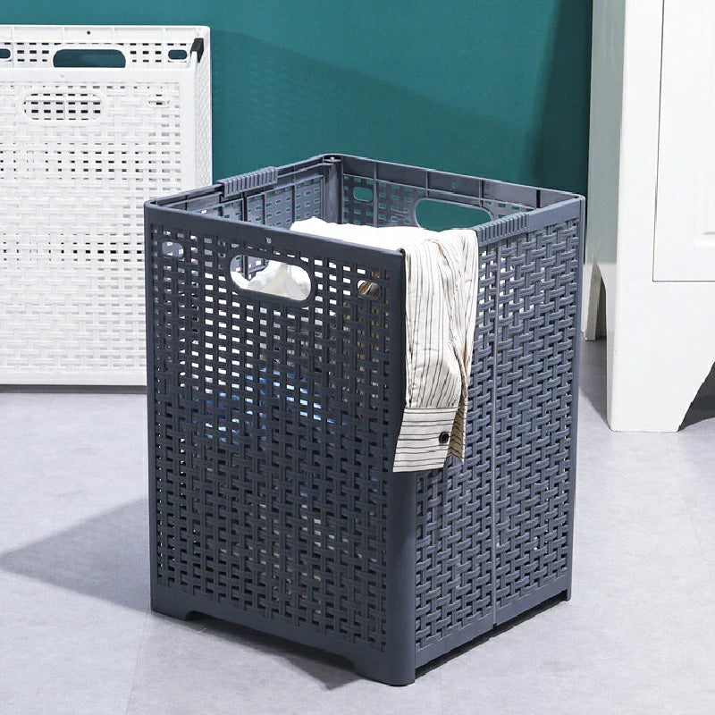 【アイボリー　M(32×34×44cm)】ランドリーバスケット 折りたたみ スリム 大容量 M L 便利 フォールディングバスケット 洗濯かご おしゃれ モダン 北欧 シンプル カゴ ランドリー収納 洗面所