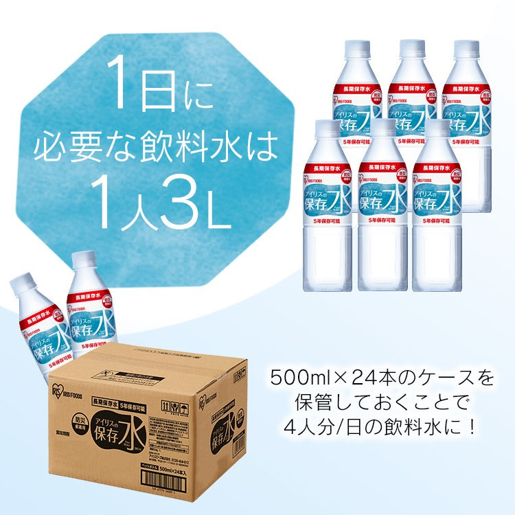 【カートアップNG】【ご新規さんとシェア買い】アイリスの保存水 500ml×24本